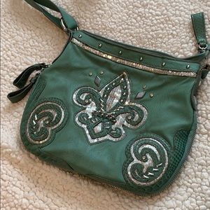 Gemini Rising Green Purse with Silver Accents